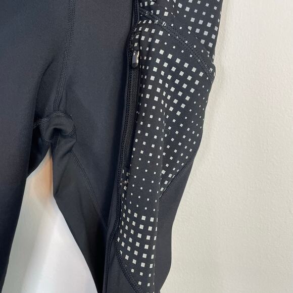 Athleta Radiant Grid High Traverse Leggings Tights Fleece Lined Black Warm M - Picture 7 of 16